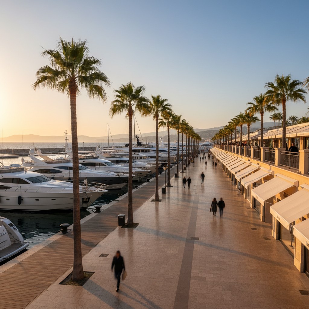 prime location: between beach and marina