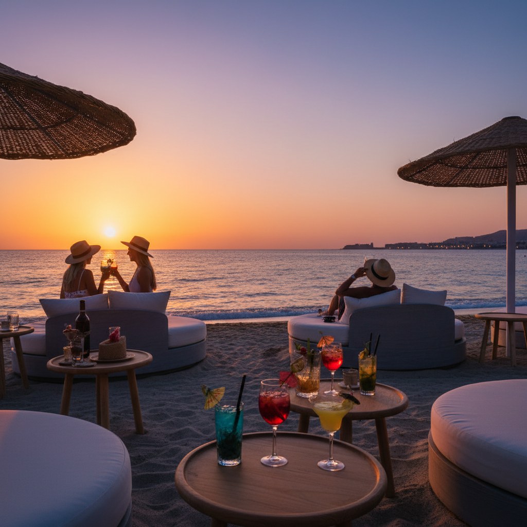 mistral beach: sunset cocktails with your feet in the sand