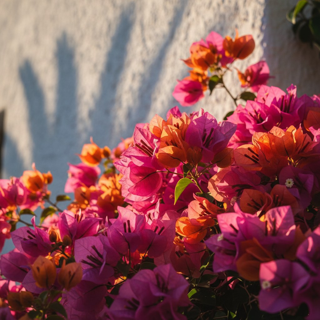 the colors and features of bougainvillea