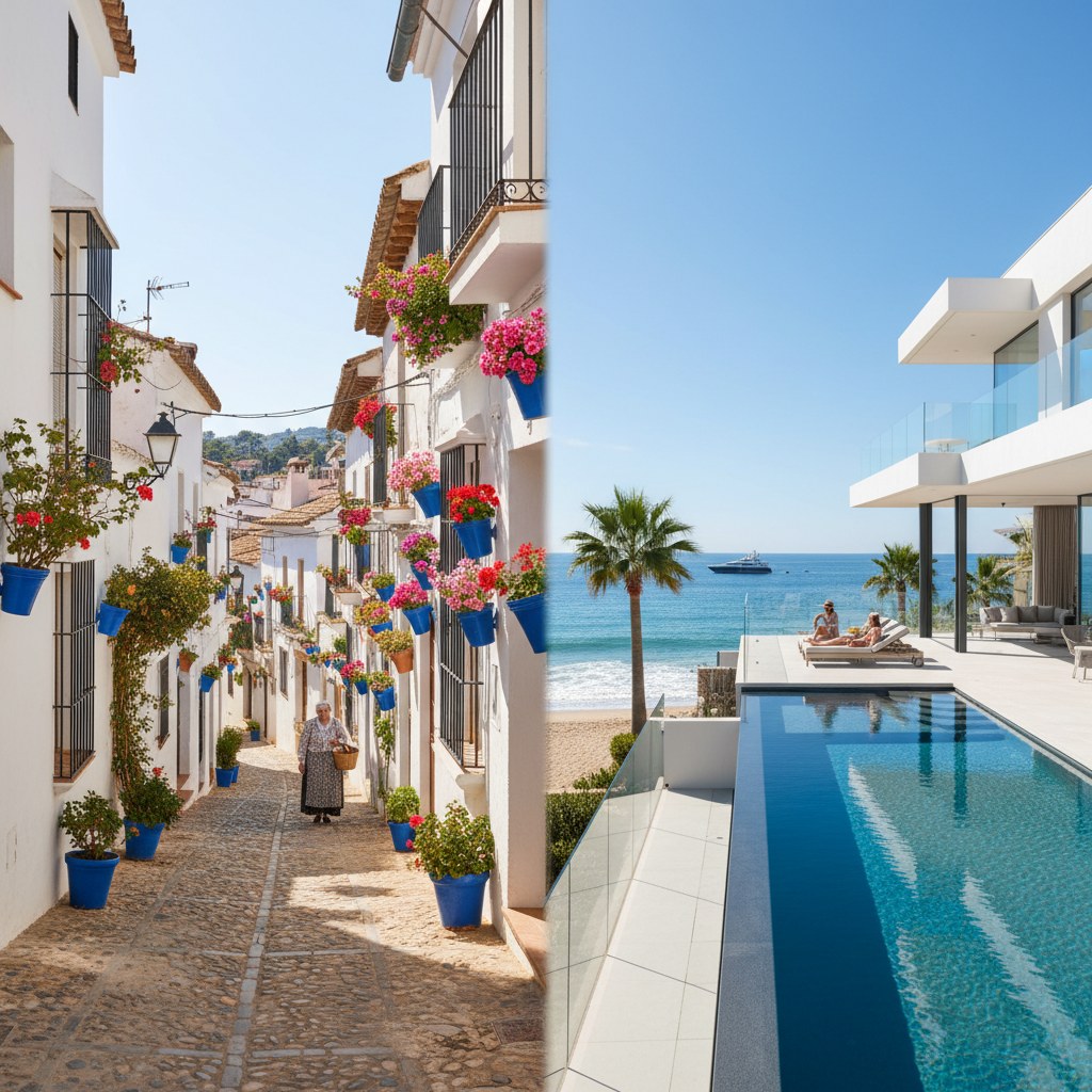 the geography: mijas pueblo vs. mijas costa