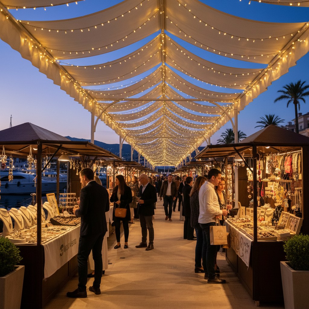 puerto banús night market: summer and festive magic