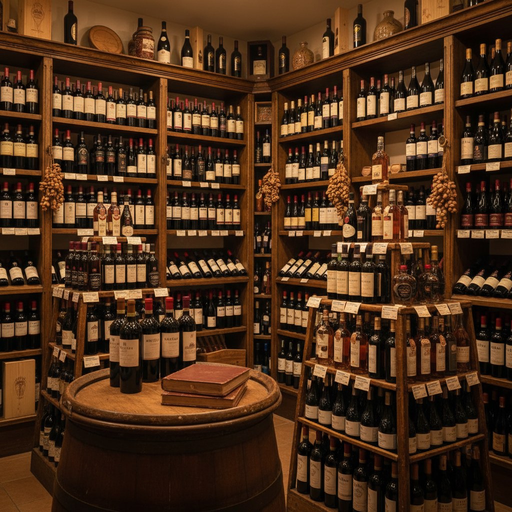 wine shops: regional and national bottles
