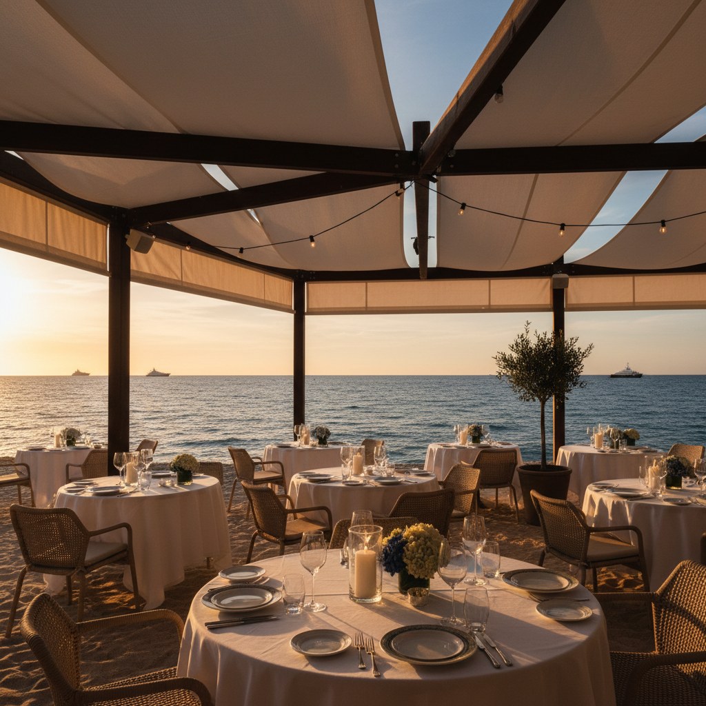 the beach house: elevated dining with your toes in the sand