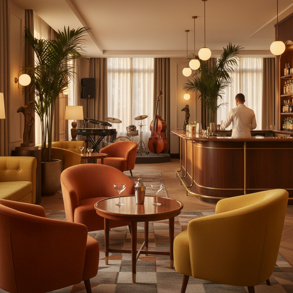 the atmosphere: 1970s glamour frozen in time