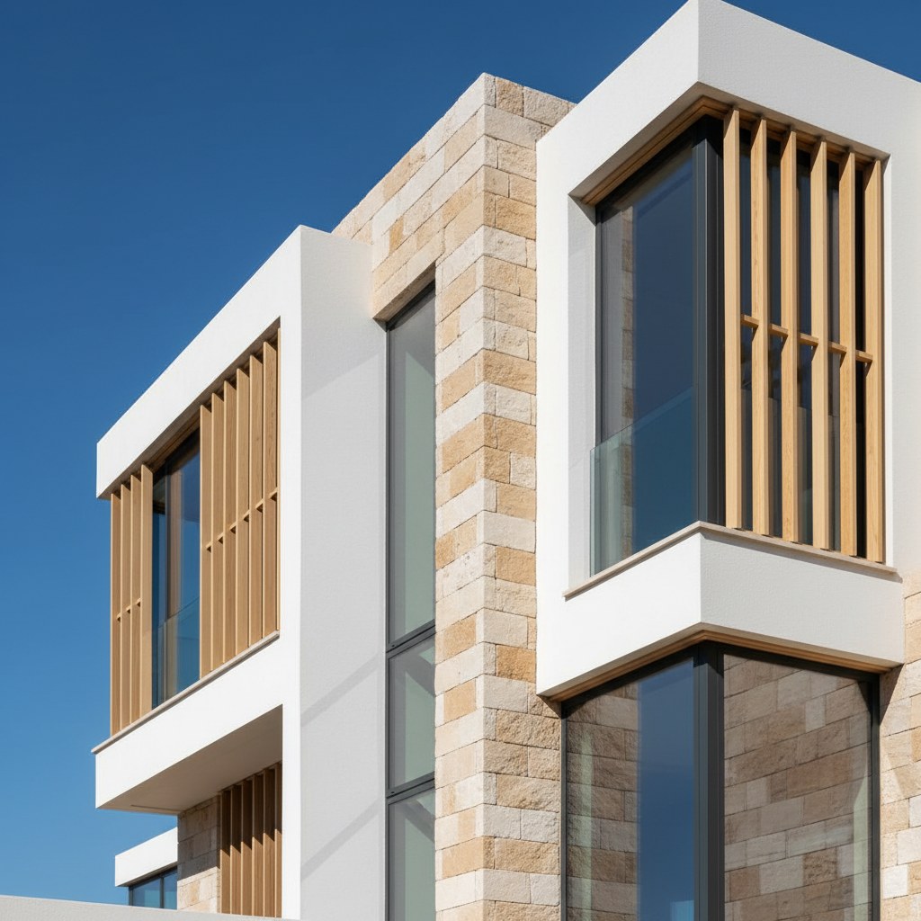 architectural design: staggered volumes and sea-view optimization