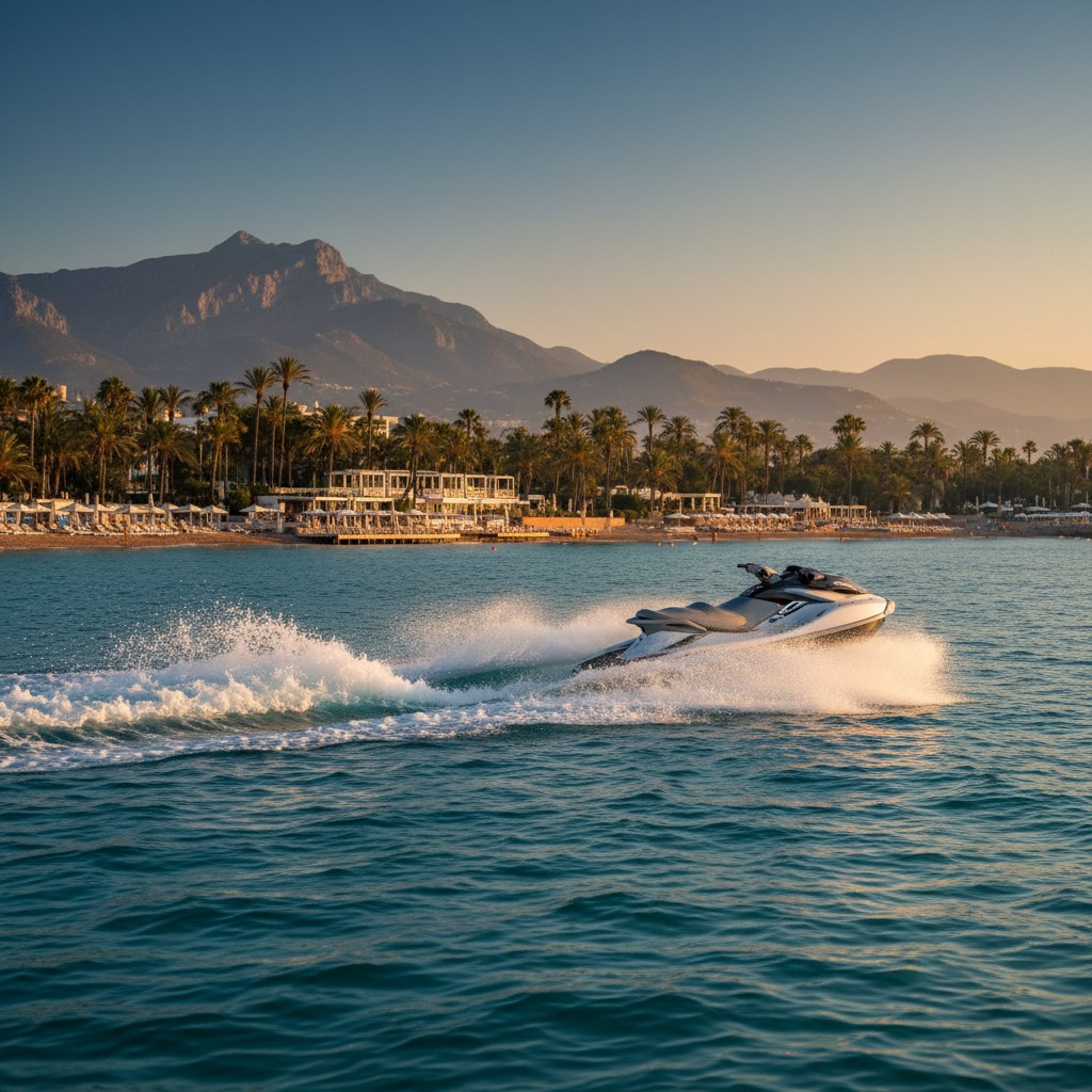 jet skiing along marbella's coastline