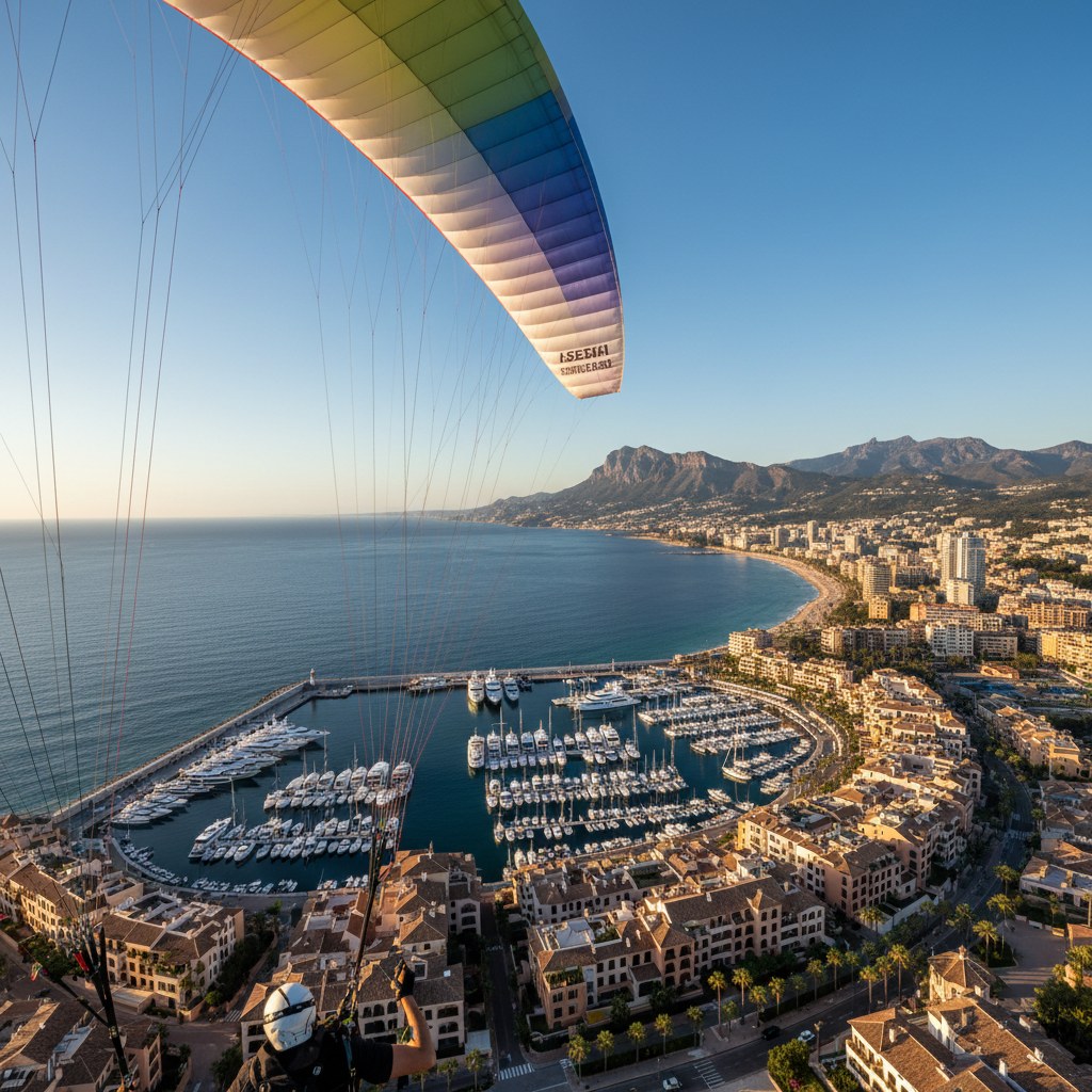 parasailing: marbella from above